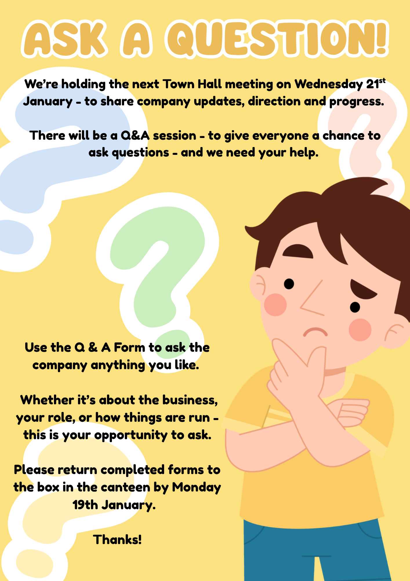 Ask a Question Town Hall poster